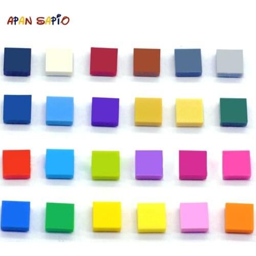 100pcs DIY Building Blocks Figure Bricks Smooth 1x1 24Color Educational Creative Size Toys for Children Compatible With Brands