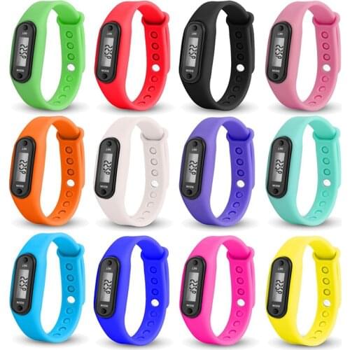 LCD Walking Distance Wrap Cuff Drop Ship Silica Gel Bracelets Run Step Watch Bracelets Pedometer Calorie Counter Digital