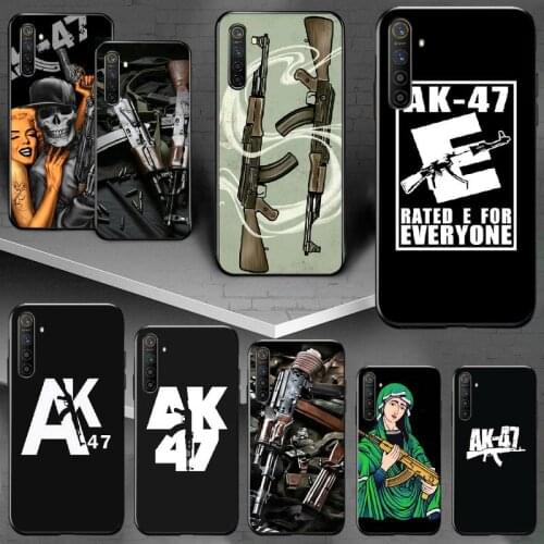 PENGHUWAN AK47 TPU Gun TPU black Phone Case Cover Hull For OPPO Realme 5 3 2 Pro F7 F9 F11 F3 RENO Cover