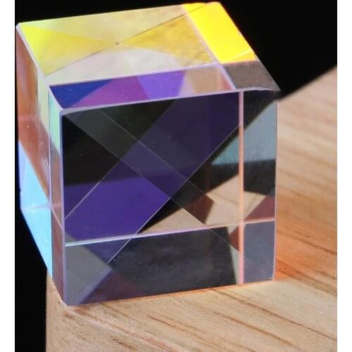 Colorful Colorful Combiner Splitter Cross Dichroic Cube RGB Prism Optical Glass Triangular Prism for Teaching Light Spectrum