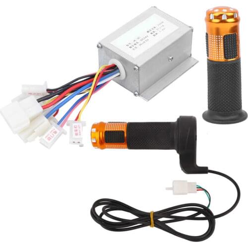 24V 250W Electric Bicycle Brushed Controller Throttle Grip E-bike Scooter Motor Controller + 1Pair Twist Throttle Handlebar Set