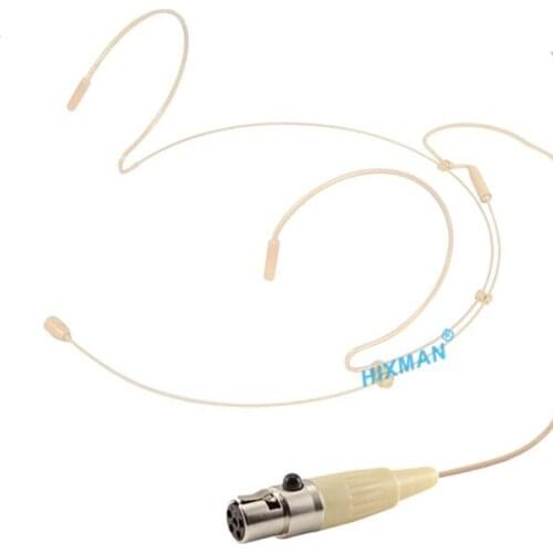 HIXMAN Beige HM1-AW Double Ear OmniDirectional Headset Headworn Microphone For Audio Technica ATW-T101 U100 Wireless system TA5F