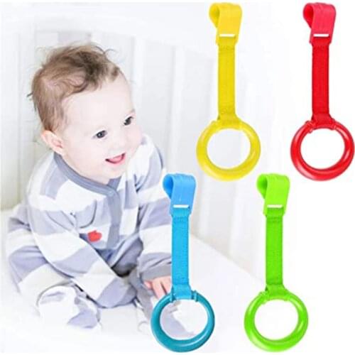Baby Walking Assistant Pull Up Ring Safety Learning Stand Up Rings For Playpen Crib Hooks Bed Arm Exercise Gym For Toddler