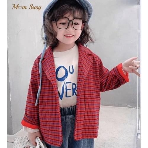 Baby Girl Boy Jacket Plaid Infant Toddle Child Suit Blazer Jacket Spring Autumn Summer Casual Coat Baby Outwear Clothes 1-10Y