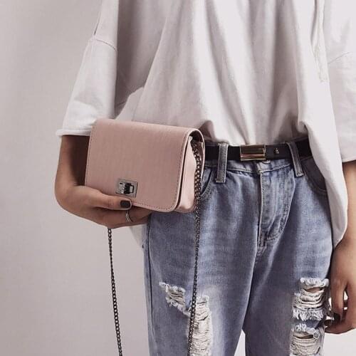 Hot Selling 1pcs Women Chain Crossbody Bags Small Elegant Shoulder Bag PU Textured Buckle -B5