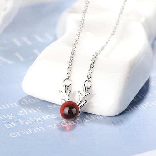 Fashion Womens Garnet Antlers Crystal Pendants And Necklaces 925 Sterling Silver Wedding Vintage Jewelry 2021 Free Shipping