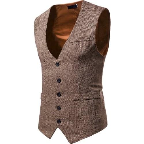 Vests Mens Waistcoat Formal Business Casual Slim Fit Male Retro British Style Gentleman Suit Vest Gilet