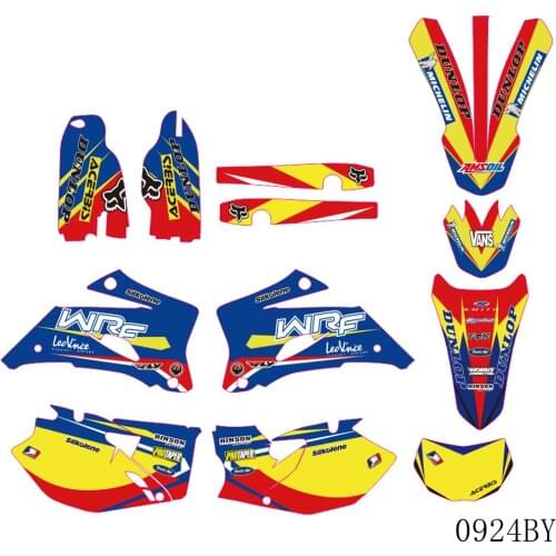 Full Graphics Decals Stickers Motorcycle Background Custom 3M For YAMAHA WR250F WRF 250 2007-2013 WR450F WRF 450 2007-2011