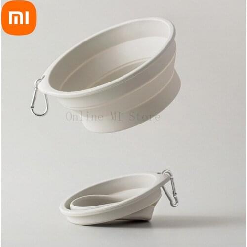 New Xiaomi Folding Pet Feeding Bowl Foldable Cat Dog Food Container Travel Portable Water Bowl Feeder Eco-friendly Silicone