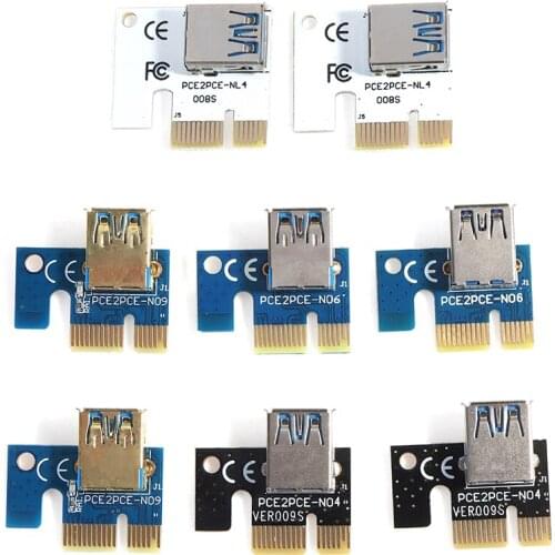 2PCS PCIE 1X to16X PCI-E 1X to USB to Video Graphics Card PCI-E Extension Card