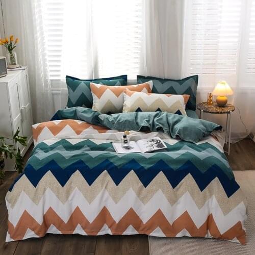 Green Wave Pattern Duvet Cover 220x240 Pillowcase 3Pcs,200x220 Quilt Cover Bed Cover,Nordic Style Bedding Set Blanket Cover