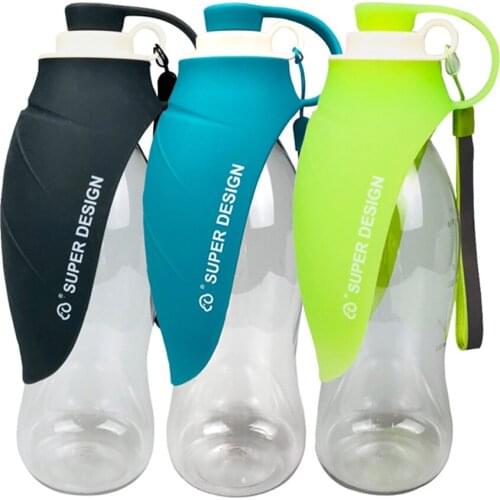 580ml Portable Pet Dog Water Bottle Soft Silicone Leaf Design Travel Dog Bowl For Puppy Cat Drinking Outdoor Pet Water Dispenser