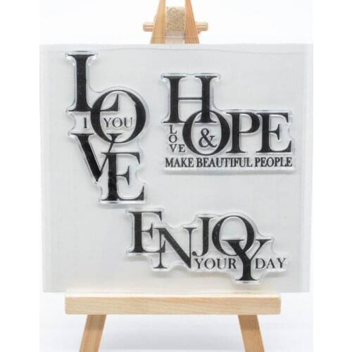 LOVE text Transparent Clear Silicone Stamps for DIY Scrapbooking/Card Making/Kids Fun Decoration Supplies