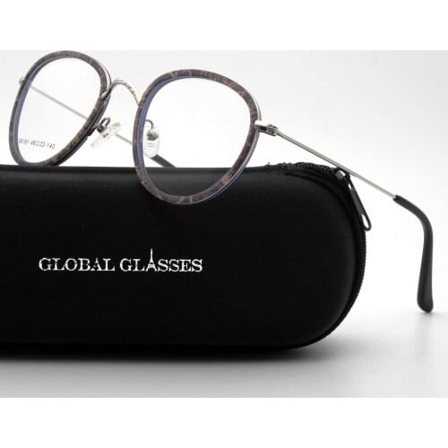 Eyewear Eyeglasses Optical Round Frames Acetate Metal Retro Fashion Unisex Women Men Vintage New Arrival 98181