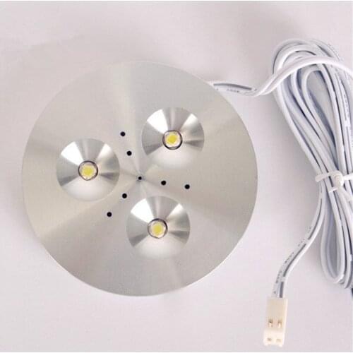 Free Shipping High Power 3*1w 4*1w 3W 4W led puck light for cabinet DC12V