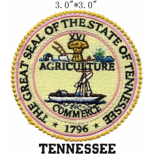 Tennessee State Seal 3" wide embroidery patch for utensilios de costura/bordado da fita/beaded embroidery