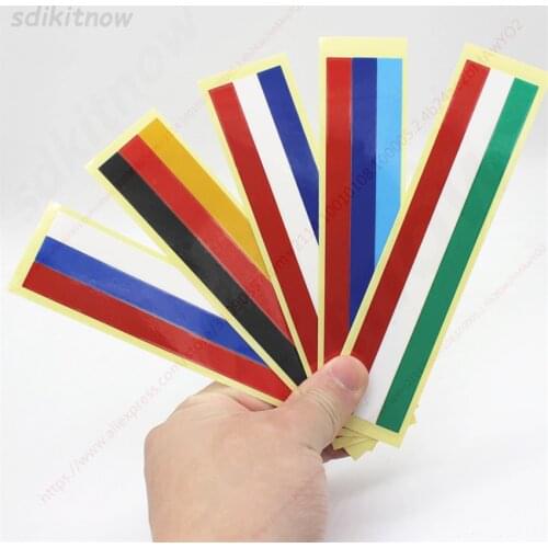 2pcs Universal Internal Car Steering Wheel Strip Sticker Auto Styling Italy French Germany Flag Russia Color For BENZ BMW Series