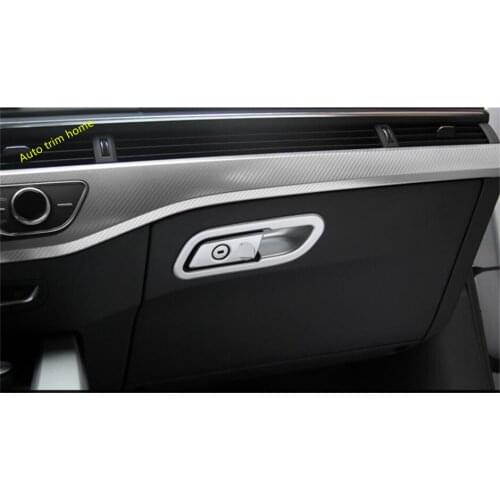 Lapetus Copilot Glove Storage Box Handle Sequins Cover Trim For Audi A4 B9 A5 Sedan / Avant / Allroad Quattro 2016 - 2020 ABS