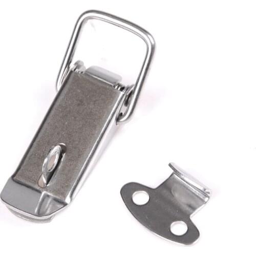 Cabinet Boxes Spring Loaded Latch Catch Toggle Locks Hasp Iron Hasp For Sliding Door Window Cabinet 1PCS 27*74mm