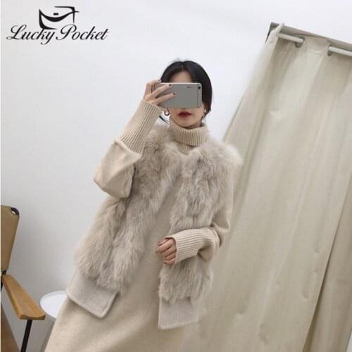 Women Winter Thick Warm Fashion Slim Solid Color Fur Vest Female Loose Casual Comfortable Outerwear Ladies Elegant Coats ML501