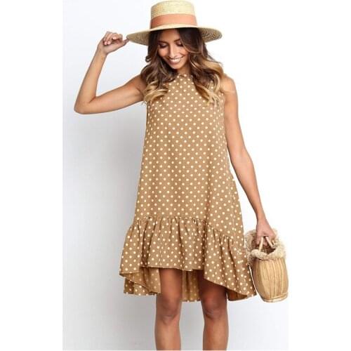 Summer Dress 2021 Women Ruffle Street Sexy Casual Loose Thin Beach Party O Neck Mini Polka Dot Dresses Vestidos De Fiesta