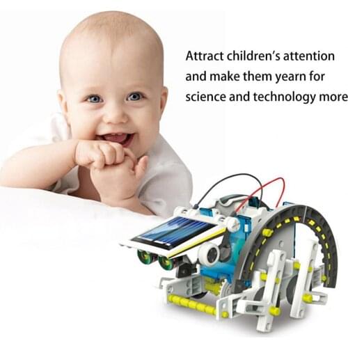 13 In 1 Solar Powered Assembly DIY Solar Energy Robot Model Kids Science Educational Assembling Puzzle Toy