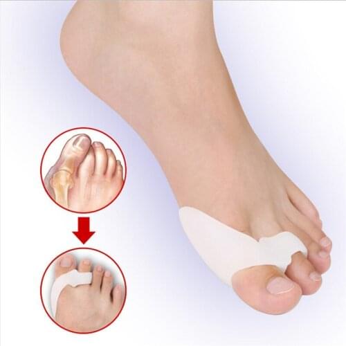 2Pcs Silicone Gel Foot Fingers Two Hole Toe Separator Thumb Valgus Protector Bunion Adjuster Hallux Valgus Guard Feet care