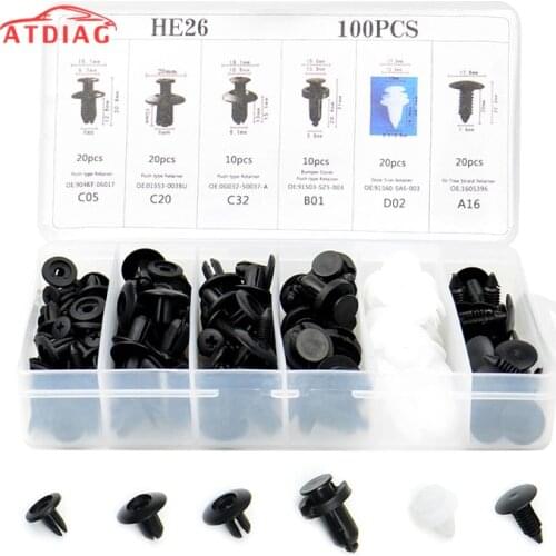 2021 6 Size 100pcs Mixed Auto Fastener Clip Car Accessories for kia cerato Stinger rio ceed Sorento Cerato Forte optima