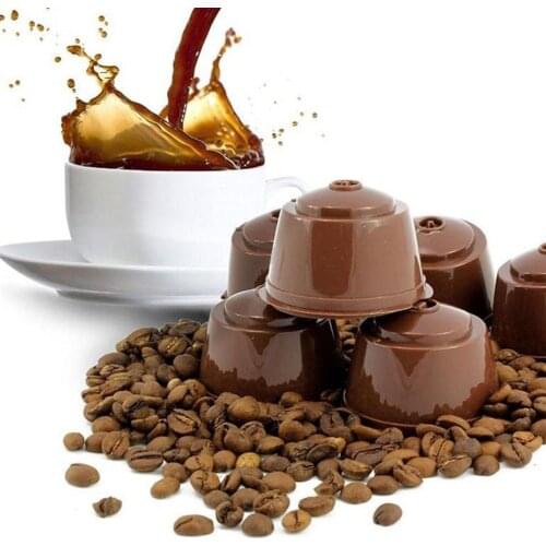 3 Pcs Reusable Coffee Capsule Filter Cup for Nescafe Dolce Gusto Refillable Caps Spoon Brush Filter Baskets Pod Soft Taste Sweet