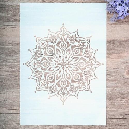 A4 A3 A2 Size DIY Craft Mandala Stencils for Painting on Wood,Fabric,Walls Art Scrapbooking Stamping Album Embossing Paper Cards