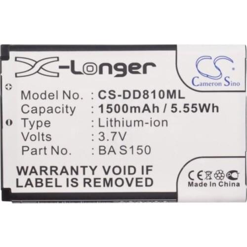 Cameron Sino 1500mAh battery for AUDIOVOX PPC6800 PPC-6800 VX6800 AUDIOVOX 35H00077-00M BA S150 for DOPOD 9100 CHT 9110