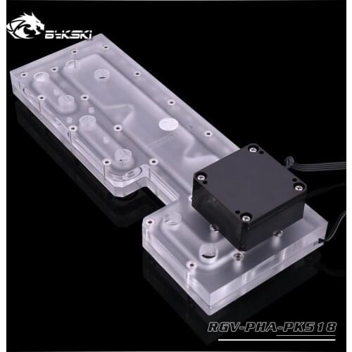 BYKSKI Acrylic Board Water Channel Solution use for Phanteks PK518(Evolv X) case / CPU GPU Block / 3PIN RGB / acrylic Reservoir