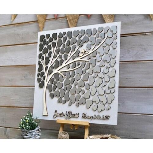 Alternative Guest Book Wedding Wood Baby Shower Guest Book Rustic Wedding Decoration Silver Gray Guest Sign In Book