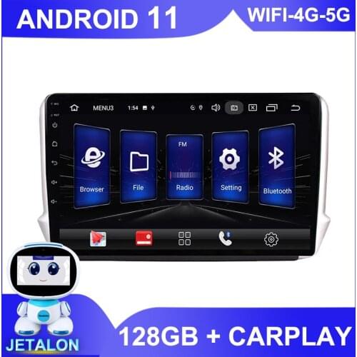 For Peugeot 2008 208 2014 2018 Car Radio Stereo GPS Navigator 6GB Ram 128GB Rom Autoradio 2Din Android 11 Multimedia Player