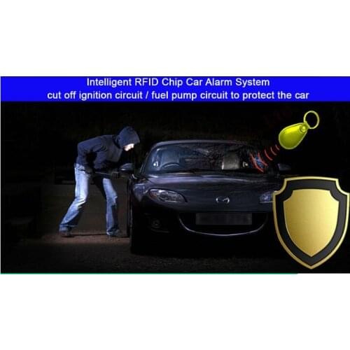Car security alarm system RFID immobilizer engine+ignition circuit burglar alarm invisible camera alarm Systems Security