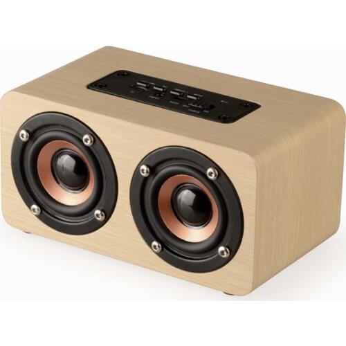 Wooden Wireless Bluetooth Speaker Portable HiFi 3D Stereo Dual Loudspeaker Bass Support TF Cart For iPhone Sumsung Xiaomi