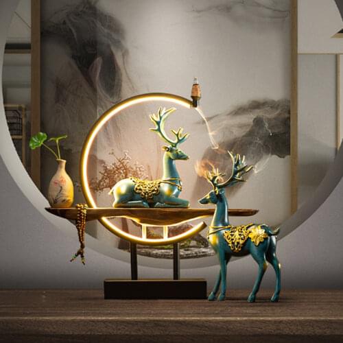Deer Wooden Incense Burner Holder Waterfall Censer Incence Stick Holder Backflow Burner Quemador Incienso Waterfall Fountain