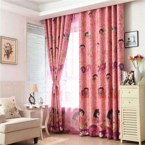 Kids Curtains Pink Princess Girls Cartoon Curtain Children Living Room Bedroom Window Jalousie