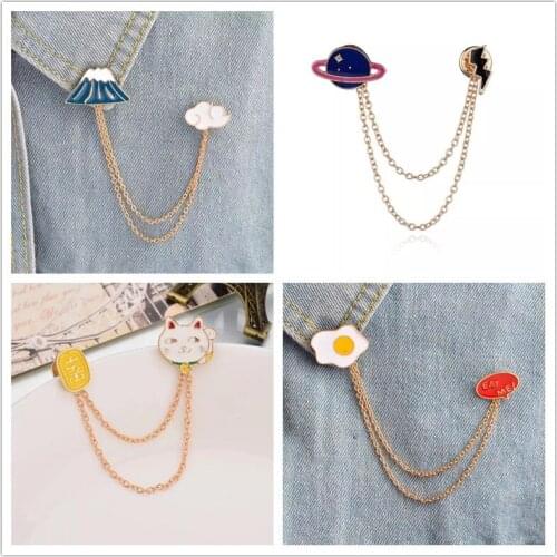 Enamel Pins planet Cats Eggs Brooch Badges Jewelry For Friend Gift Scarf Coat Bag Garment Decoration Accessories Wholesale