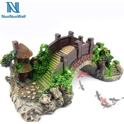 Artificial Resin Bridge Decoration plants Aquarium Fish Tank Ornament Rockery Landscaping Decoration