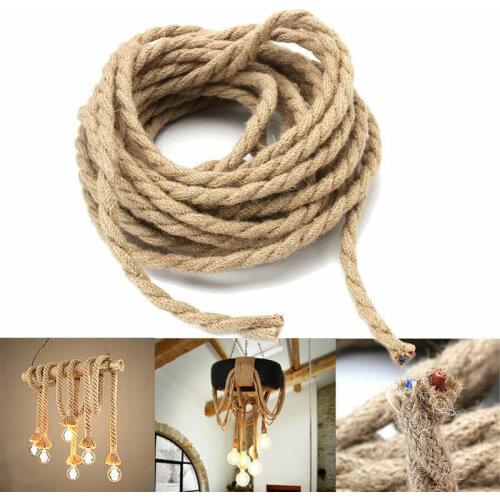 5m/roll 2*0.75mm hemp rope cable, hemp rope braided wire, twisted pair braided wire, retro chandelier wire