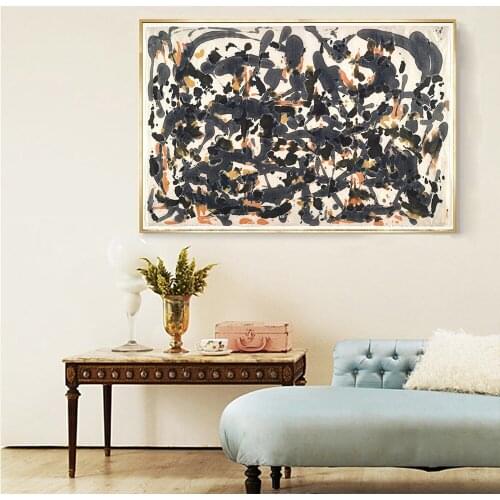 Citon Jackson Pollock《Untitled》Canvas Art Oil Painting World Famous Artwork Poster Picture Modern Wall Decor Home Decoration