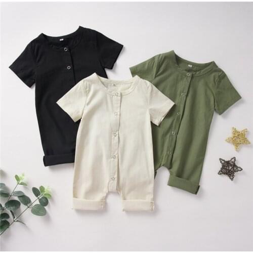 2020 Brand New Newborn Infant Baby Boy Girl Cotton Short Sleeve Romper Jumpsuit Clothes Set Support wholesale