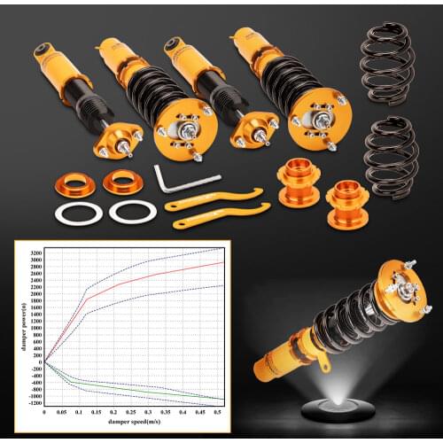 24 Steps Damper Coilover Coil Strut Shock Absorber for BMW E46 3Series 320i 323i 325i 328i 330i M3 1998-2006
