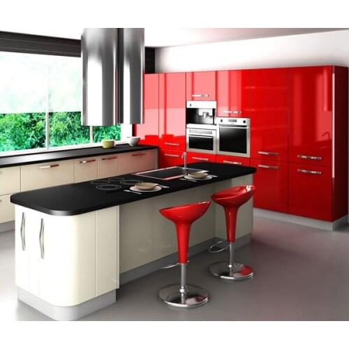 Red and White Kitchen Design