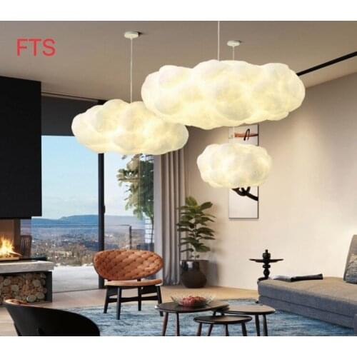Nordic creative bedroom childrens room chandelier cloud chandelier shopping mall hotel clothing cotton white cloud lamp