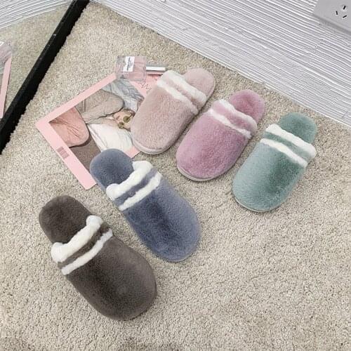 LCIZRONG Spring Warm Add Plush Unisex Home Slippers 45 Big Size 5 Solid Colors Women Men Slippers Comfortable Indoor Shoes