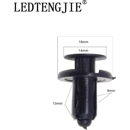 LEDTENGJIE Car Fastener Clip 100 Pcs YT-1260 Diameter 8mm Bumper Piercing Nail Push-type Rivet Snaps for TOYOTA Repair Fasteners