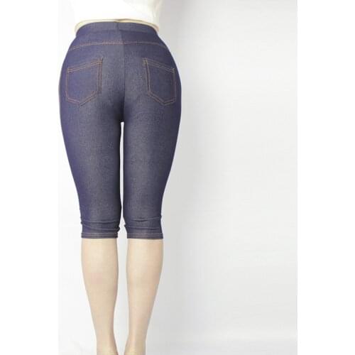 New Arrival Summer Style High Quality Women Mid-Calf leggings Super elastic Denim soft breathable 5XL Plus size womens pants