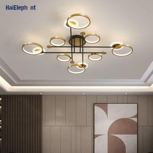 Black Gold Nortic LED Chandelier Lighting For Living Room Bedroom Modern Home Deco Lamps Indoor Light Fixtures Luminaria Lustre